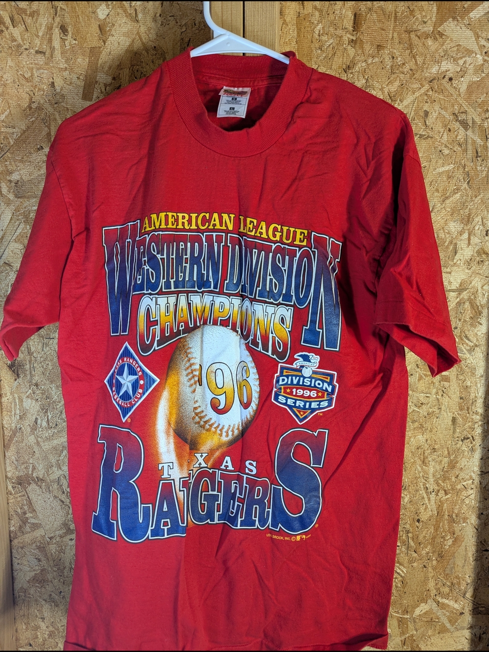 Fruit of the Loom Red Texas Rangers Western Division Champions Tee